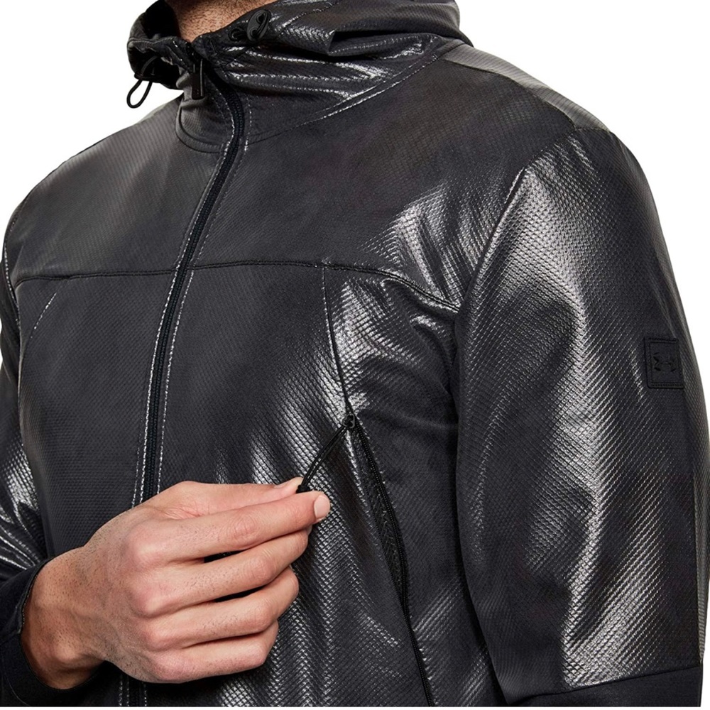 NWT Under Armour Black Full Heather Swacket Zip Up Storm Rain Jacket Size 2XL - Picture 5 of 8